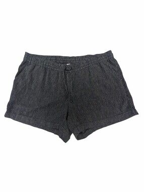 Old Navy Women Linen Blend Shorts Plus Size 2X Navy Striped Summer Beach Casual